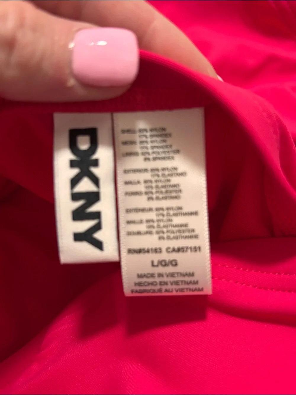 DKNY Strapless Ruched One-Piece Swimsuit in Fuchsia - Picture 6 of 7